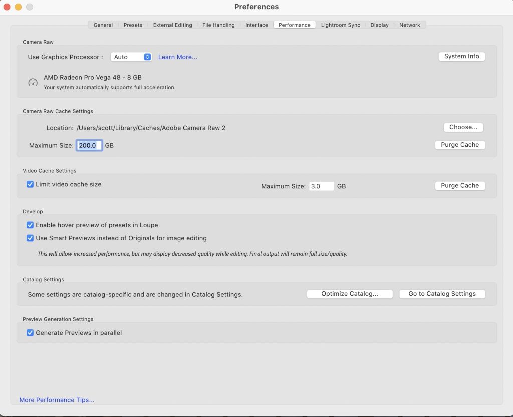 ライトルームクラシックでのスマートプレビューの設定