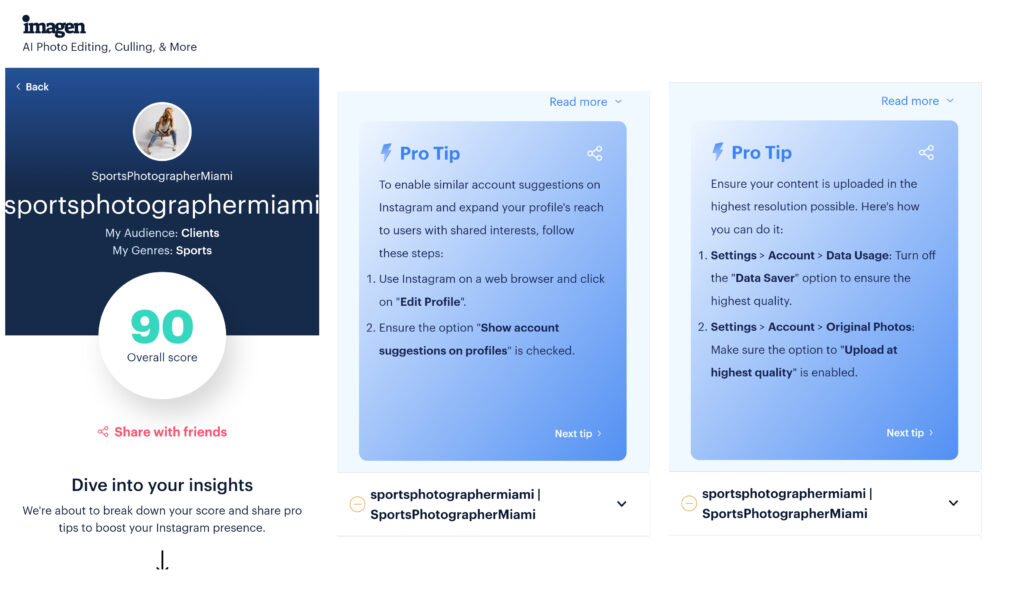 Digitales Marketing für Fotografen – bewerben Sie Ihr Geschäft online mit einem kostenlosen Instagram-Optimierer von Imagen