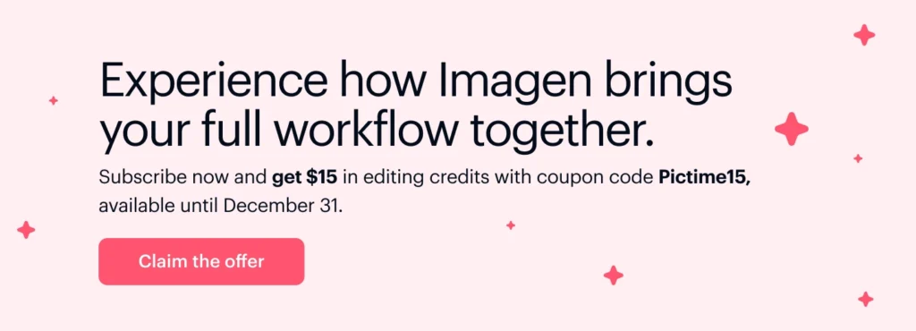 写真家のためのデスクトップCTA Pic-Time + Imagen統合 