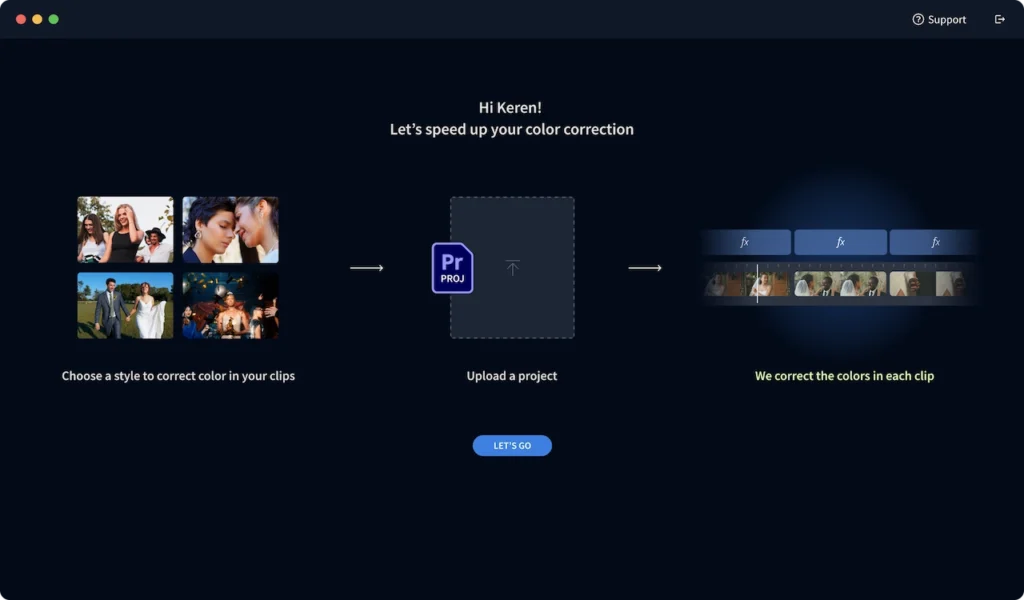 Imagen 비디오 AI 색 보정 도구 MVP 플로우
